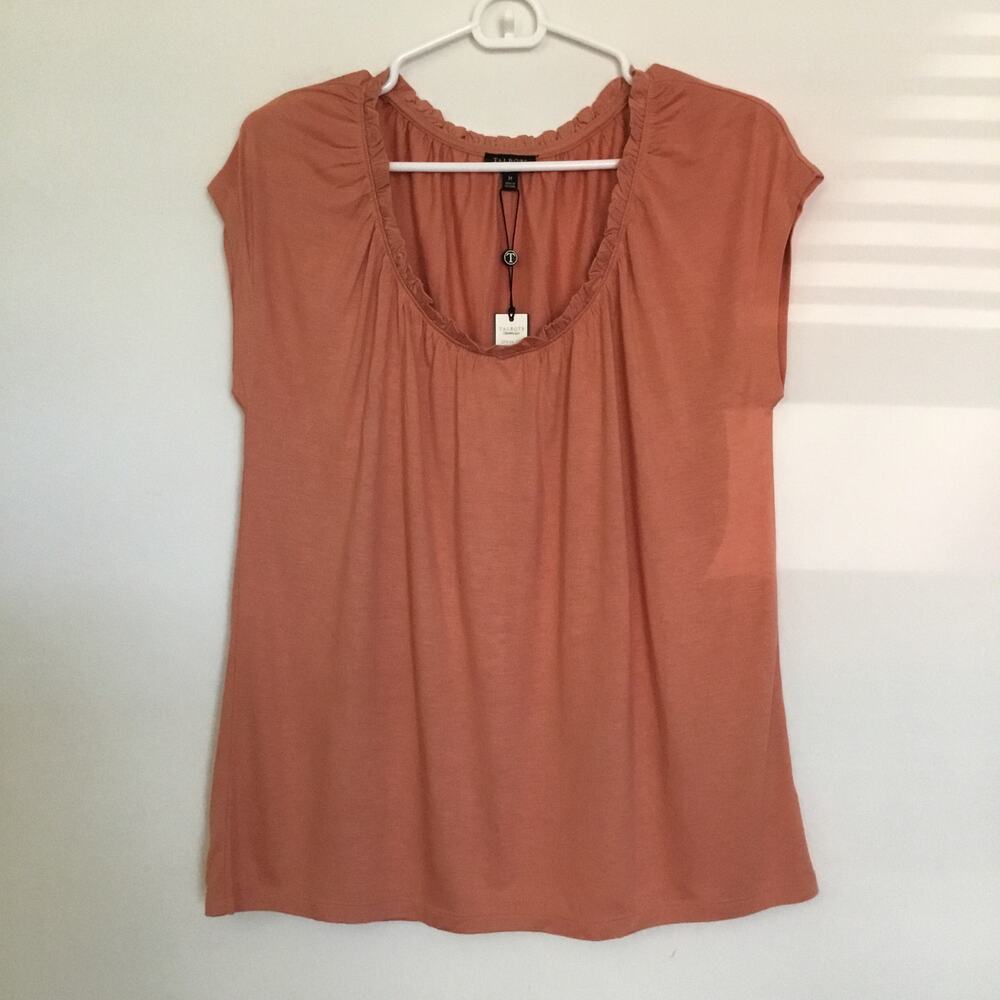 NWT Talbot Lightweight Short Sleeve Orange Blouse top size M